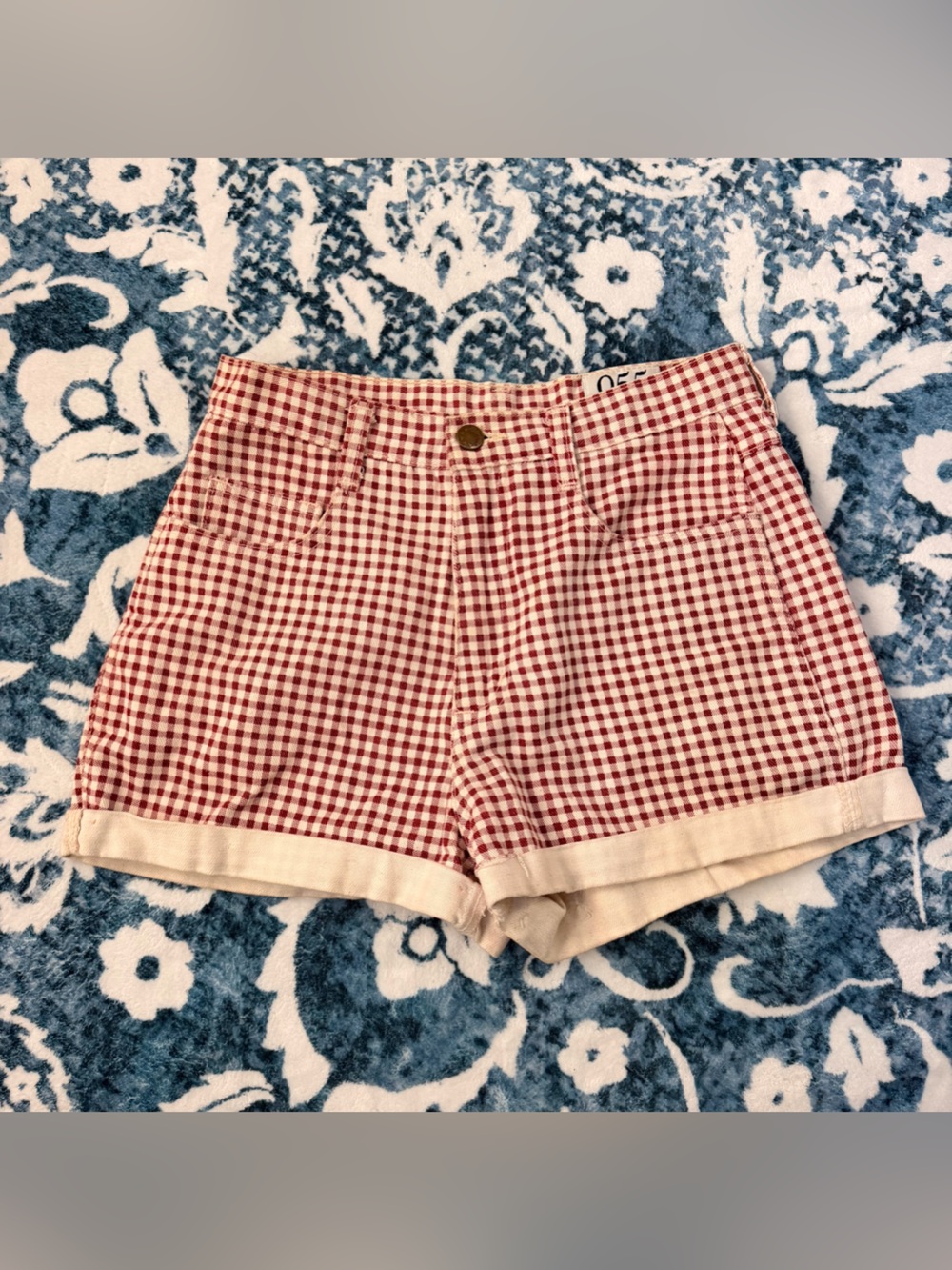 Levi's Red Gingham Roll-Hem Women's Jean Shorts